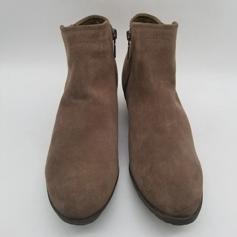 Blondo Womens Valli B4935 02C Brown  Suede Waterproof Ankle Bootie‎ Size 7 M